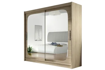 Prag Garderob Skjutdörrar Fyrkantig Spegel - Ek - Products - Förvaring - Garderober & garderobssystem