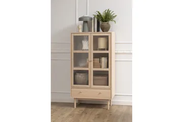 Salama Vitrinskåp 40 cm djup 80 cm bred 144,8 cm hög Trä - Vit - Products - Förvaring - Skåp - Vitrinskåp