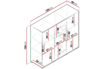 Sherie Vitrinskåp 120x104 cm - Brun - Products - Förvaring - Skåp - Vitrinskåp