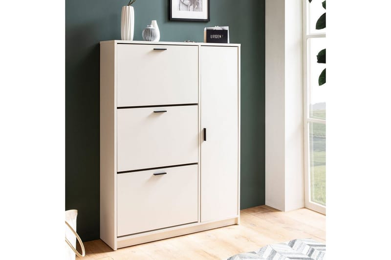 Skoskåp Wohnling med 3 fällbara fack 1 dörr melaminbelagd MDF modern - Products - Förvaring - Skåp - Förvaringsskåp