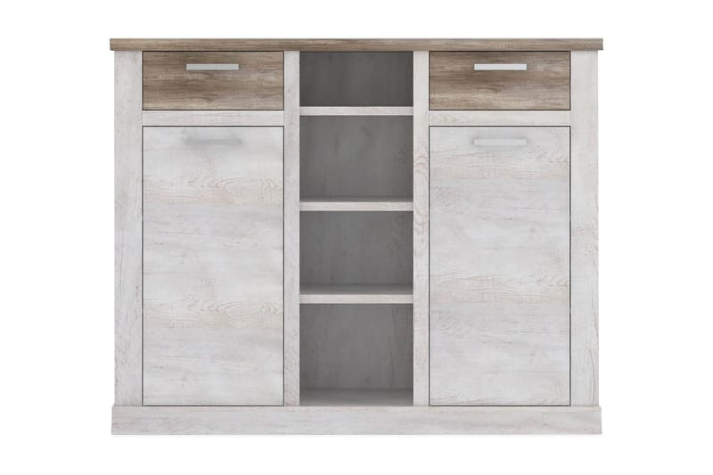 Talebi Skänk 41 cm djup 160 cm bred 128 cm hög Ljust Trä - Brun/Vit - Products - Förvaring - Skåp - Vitrinskåp