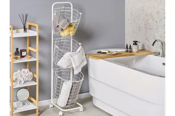 Ayapal Metallställ 37 cm 3 Korgar - Vit - Products - Förvaring - Småförvaring - Förvaringskorg - Trådkorg