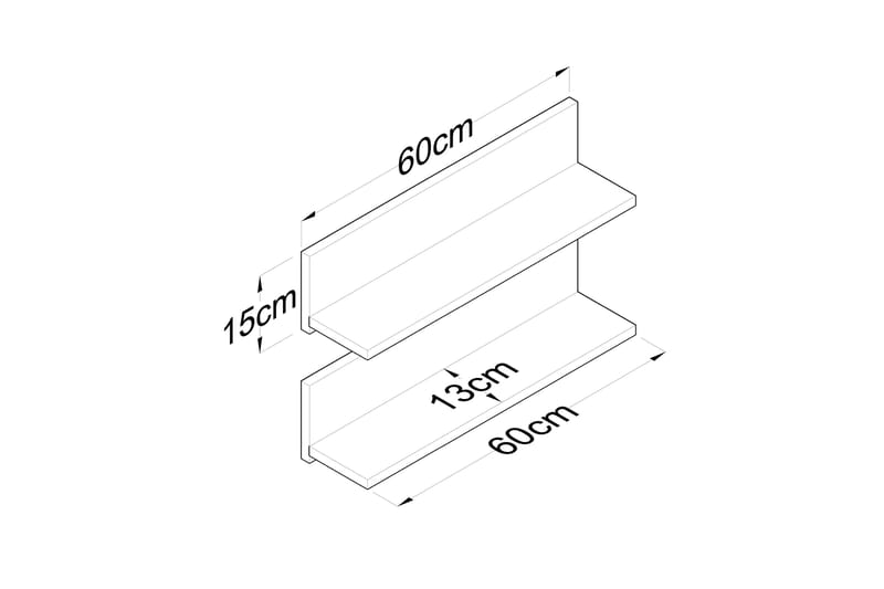 Herleride Vägghylla 13x60 cm - Valnöt - Products - Förvaring - Småförvaring - Väggförvaring