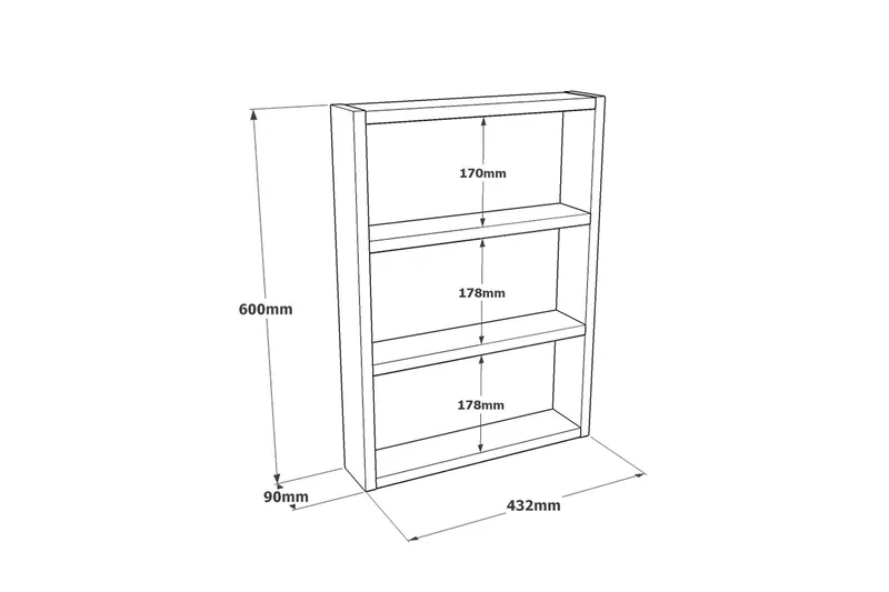 Rinorea Vägghylla 43,2x60 cm - Antracit - Products - Förvaring - Småförvaring - Väggförvaring