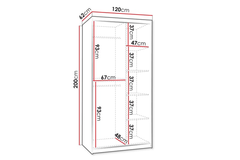 Tallmo Garderob m. Spegel 120x200 cm - Products - Förvaring - Garderober & garderobssystem