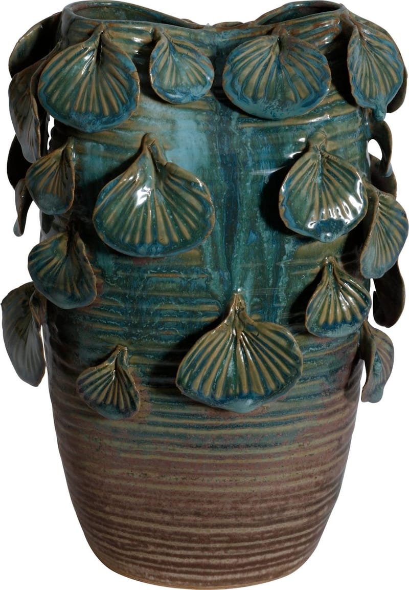 Vas Leaf Grön Keramik - 25 cm - Products - Inredning - Dekoration & inredningsdetaljer - Vas - Blomvas