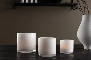 Glora Ljuslykta 10x10 cm - Vit - Products - Inredning - Ljus & dofter - Ljusstakar & ljuslyktor