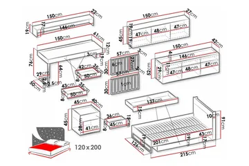 Rathmore Möbelset För Barnrum - Svart - Products - Möbler - Barnmöbler - Barnmöbelset