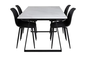 Admira Matgrupp 140 cm inkl 4 Ypas Stolar - Marmor/Vit/Svart - Products - Möbler - Bord & matgrupp - Matgrupp