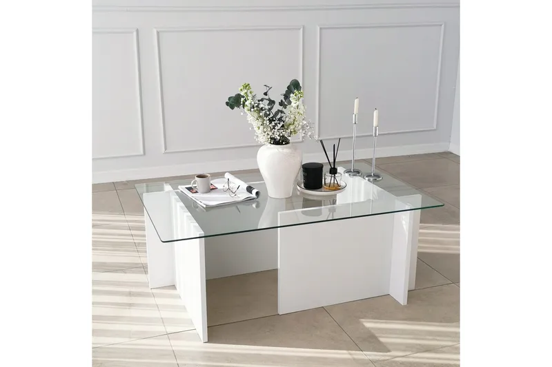 Almasi Soffbord 105x40x105 cm - Vit - Products - Möbler - Bord & matgrupp - Soffbord