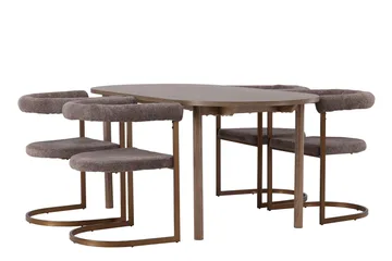 Andy Matgrupp 180 cm Oval med 4 Morning stolar - Brun - Products - Möbler - Bord & matgrupp - Matgrupp