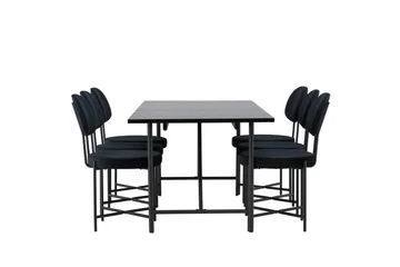 Astrid Matgrupp 200 cm Rektangulär med 6 Stella stolar - Svart - Products - Möbler - Bord & matgrupp - Matgrupp