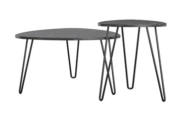 Athena Satsbord Svart/Marmormönster - Novogratz - Products - Möbler - Bord & matgrupp - Avlastningsbord & sidobord - Satsbord