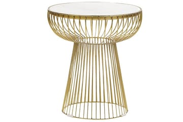 Cael Sidobord 42 cm - Vit/Guld - Products - Möbler - Bord & matgrupp - Avlastningsbord & sidobord - Brickbord & småbord