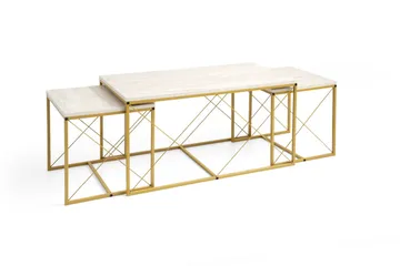 Defneia Soffbord 100 cm - Guld/Marmor - Products - Möbler - Bord & matgrupp - Avlastningsbord & sidobord - Satsbord