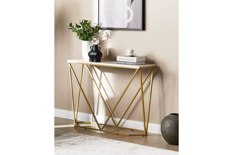 Konsolbord Hazen Vitt, guld - Vitt, guld - Products - Möbler - Bord & matgrupp - Avlastningsbord & sidobord - Konsolbord & hallbord