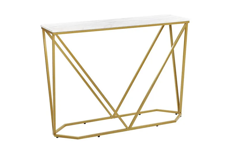 Konsolbord Hazen Vitt, guld, Vitt, guld