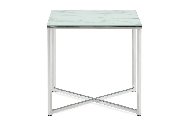 Nelly Sidobord 45 cm - Vit/Krom - Products - Möbler - Bord & matgrupp - Avlastningsbord & sidobord - Brickbord & småbord