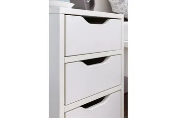 Sängbord Wohnling med 3 lådor i en enkel, modern design för boxspring-säng Vit - Vit - Products - Möbler - Bord & matgrupp - Avlastningsbord & sidobord - Sängbord & nattduksbord