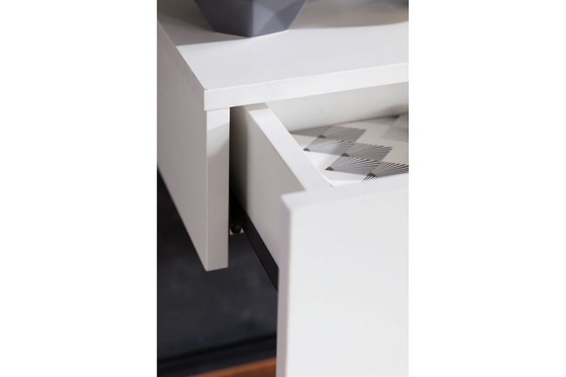 Sängbord Wohnling med låda för väggmontering, svävande utseende Vit - Vit - Products - Möbler - Bord & matgrupp - Avlastningsbord & sidobord - Sängbord & nattduksbord