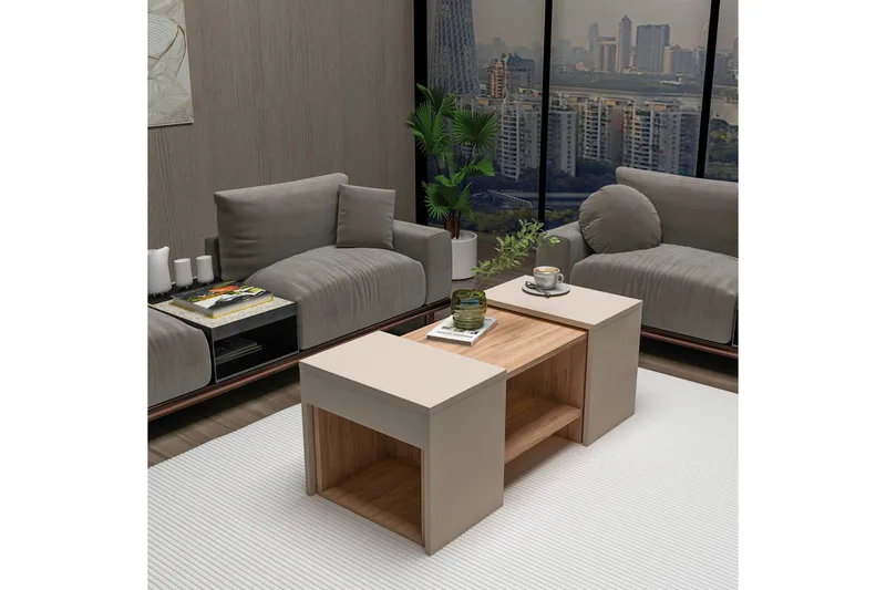 Sarte Soffbord 100x37 cm - Beige/Ljus Brun/Trä - Products - Möbler - Bord & matgrupp - Avlastningsbord & sidobord - Satsbord