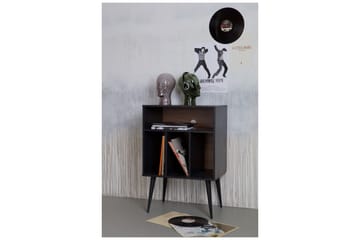 Seamas Sängbord 60 cm med Förvaring Hyllor - Valnöt/Svart - Products - Möbler - Bord & matgrupp - Avlastningsbord & sidobord - Sängbord & nattduksbord