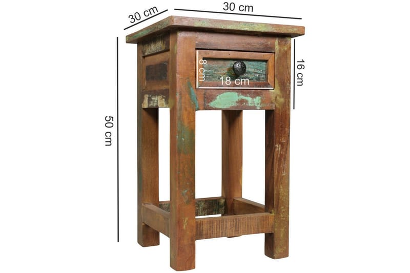 Sido bord Wohnling Massivt återvunnet trä Kolkutta låda Industriell - Products - Möbler - Bord & matgrupp - Avlastningsbord & sidobord - Brickbord & småbord