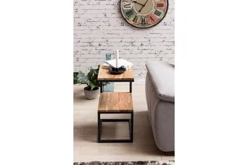 Sido bord Wohnling Massivt trä, S Cube, metallram i lantlig stil Akacia - Akacia - Products - Möbler - Bord & matgrupp - Avlastningsbord & sidobord - Brickbord & småbord