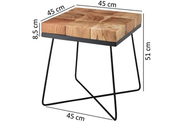 Sido bord Wohnling Massivt trä Blockstil Pulverlackerad metallram Industriell - Products - Möbler - Bord & matgrupp - Avlastningsbord & sidobord - Brickbord & småbord