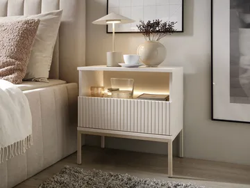 Tenorio Sängbord 54 cm - Beige - Products - Möbler - Bord & matgrupp - Avlastningsbord & sidobord - Sängbord & nattduksbord