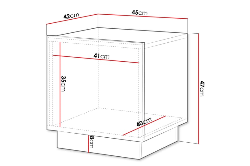 Torvalen Sängbord 45 cm - Beige - Products - Möbler - Bord & matgrupp - Avlastningsbord & sidobord - Sängbord & nattduksbord