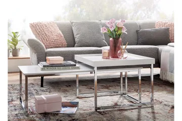 Wilhem Satsbord 110 cm Fyrkantig - Vit - Products - Möbler - Bord & matgrupp - Avlastningsbord & sidobord - Satsbord