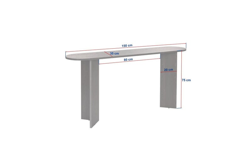 Yeno Konsollbord 150 cm - Vit - Products - Möbler - Bord & matgrupp - Avlastningsbord & sidobord - Konsolbord & hallbord