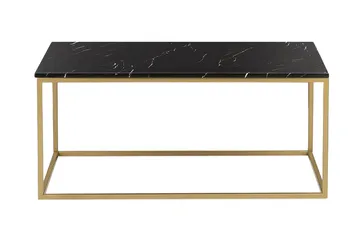 Barreras Soffbord Svart Marmormönster, Svart/Guld