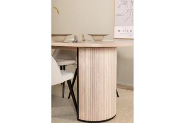 Biana Matgrupp 200 cm Oval inkl 4 Valera Manchesterstolar - Beige/Svart/Beige - Products - Möbler - Bord & matgrupp - Matgrupp