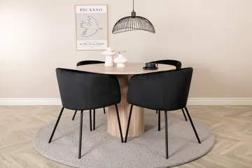 Bianca Matgrupp 110 cm Rund med 4 Berit stolar - Svart - Products - Möbler - Bord & matgrupp - Matgrupp