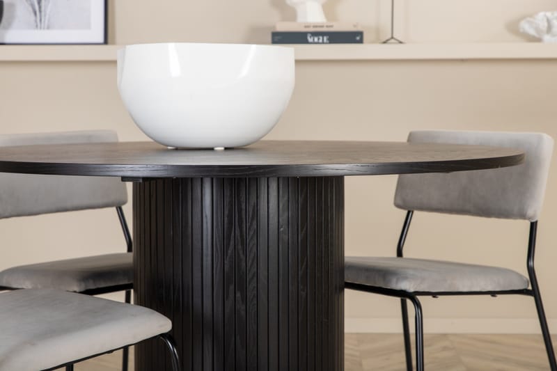 Bianca Matgrupp 110 cm Rund med 4 Kenth stolar - Svart - Products - Möbler - Bord & matgrupp - Matgrupp