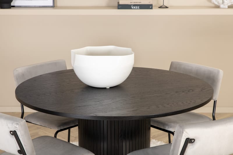 Bianca Matgrupp 110 cm Rund med 4 Kenth stolar - Svart - Products - Möbler - Bord & matgrupp - Matgrupp