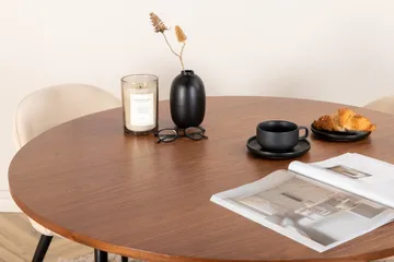 Bianca Matgrupp 110 cm Rund med 4 Velvet stolar - Beige - Products - Möbler - Bord & matgrupp - Matgrupp