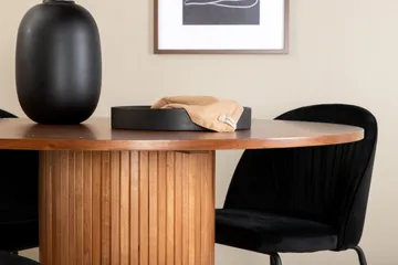 Bianca Matgrupp 110 cm Rund med 4 Wrinkles stolar - Svart - Products - Möbler - Bord & matgrupp - Matgrupp