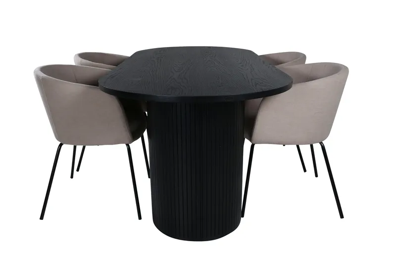 Bianca Matgrupp 200 cm Oval med 4 Berit stolar, Beige