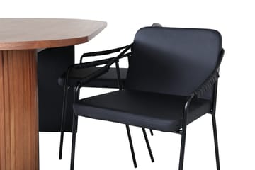 Bianca Matgrupp 200 cm Oval med 4 Tvista stolar - Svart - Products - Möbler - Bord & matgrupp - Matgrupp