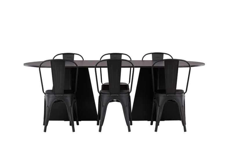 Bootcut Matbord 230x115 cm med 4 Tempe Stolar - Svart - Products - Möbler - Bord & matgrupp - Matbord & köksbord