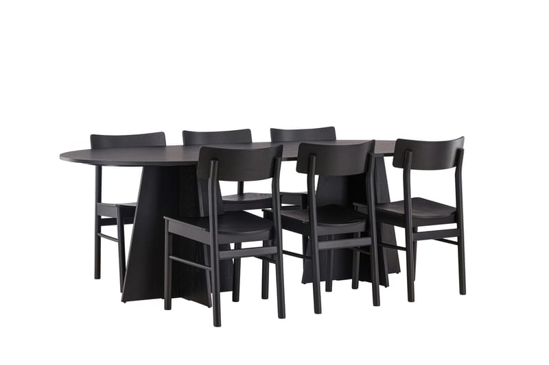 Bootcut Matgrupp + 6 stolar - Svart - Products - Möbler - Bord & matgrupp - Matgrupp