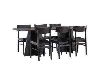 Bootcut Matgrupp + 6 stolar - Svart - Products - Möbler - Bord & matgrupp - Matgrupp