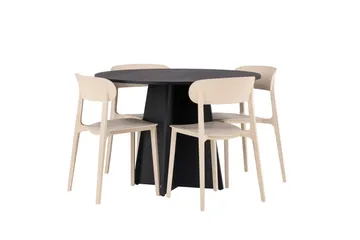 Bootcut Matgrupp 110 cm Rund med 4 Åstol stolar - Beige - Products - Möbler - Bord & matgrupp - Matgrupp