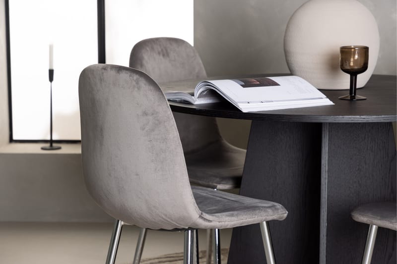 Bootcut Matgrupp 110 cm Rund med 4 Eva stolar - Svart - Products - Möbler - Bord & matgrupp - Matgrupp