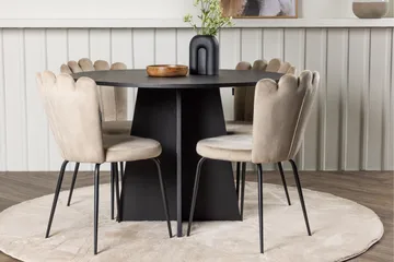 Bootcut Matgrupp 110 cm Rund med 4 Limhamn stolar - Beige - Products - Möbler - Bord & matgrupp - Matgrupp