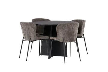 Bootcut Matgrupp 110 cm Rund med 4 Modesto stolar - Beige - Products - Möbler - Bord & matgrupp - Matgrupp