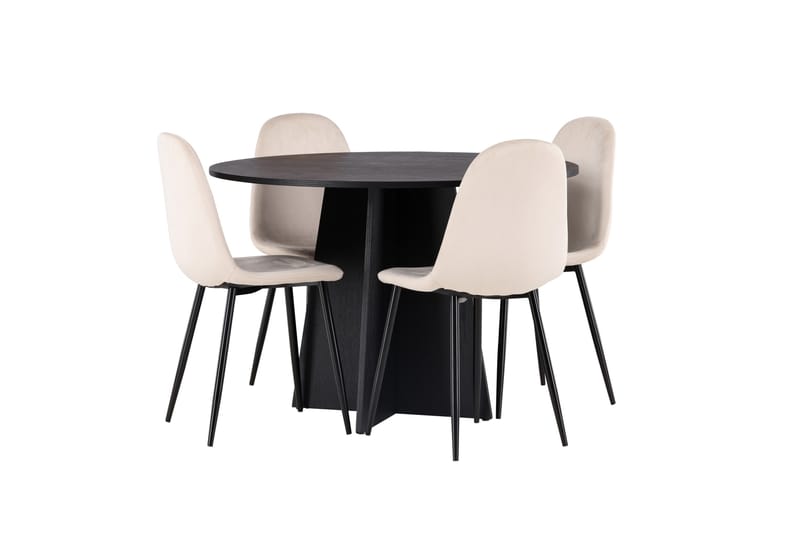 Bootcut Matgrupp 110 cm Rund med 4 Polar stolar - Beige - Products - Möbler - Bord & matgrupp - Matgrupp